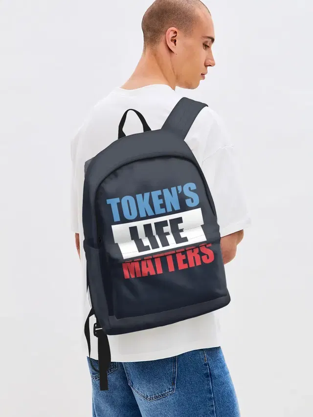 Джинсовый рюкзак с принтом «Tokens Life Matters»