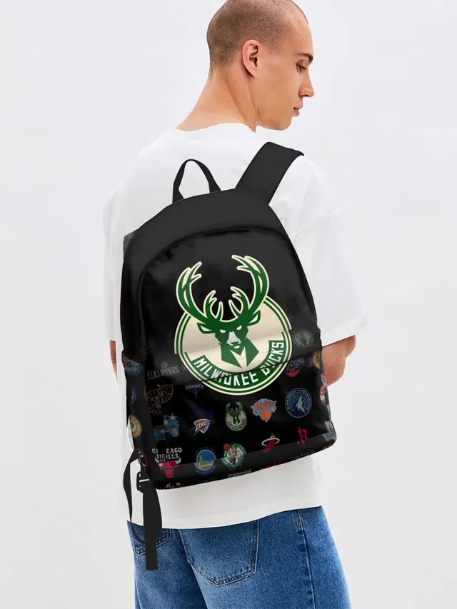 Джинсовый рюкзак с принтом «Milwaukee Bucks»
