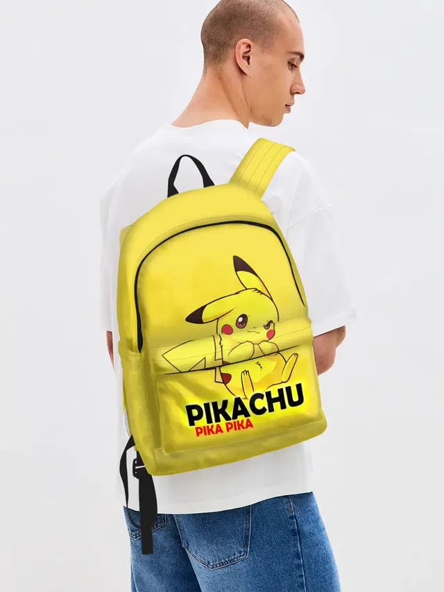 Джинсовый рюкзак с принтом «Пикачу — Pikachu Pika Pika»