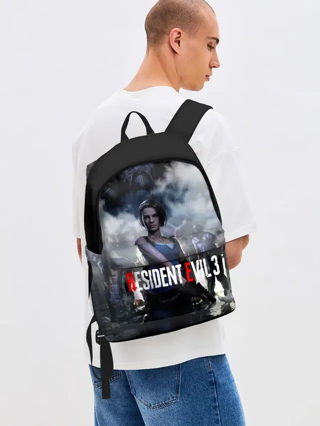 Джинсовый рюкзак с принтом «Nemesis — RESIDENT EVIL 3.»