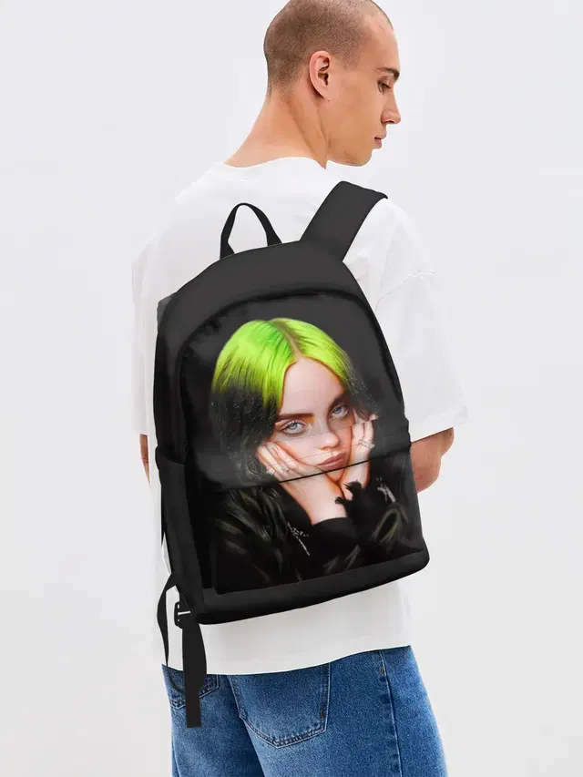 Джинсовый рюкзак с принтом «Billie Eilish»