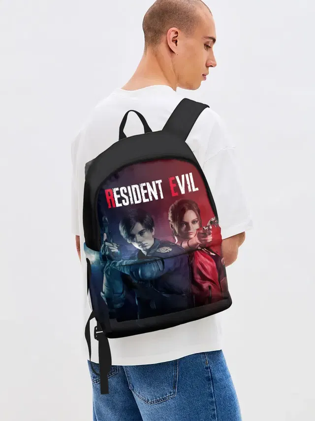 Джинсовый рюкзак с принтом «Leon Kennedy — Resident Evil 2»