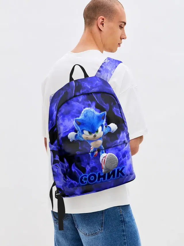 Джинсовый рюкзак с принтом «Sonic the Hedgehog Movie»