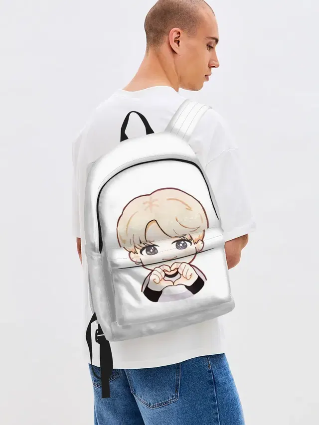 Джинсовый рюкзак с принтом «BTS»