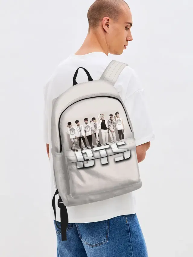Джинсовый рюкзак с принтом «BTS»