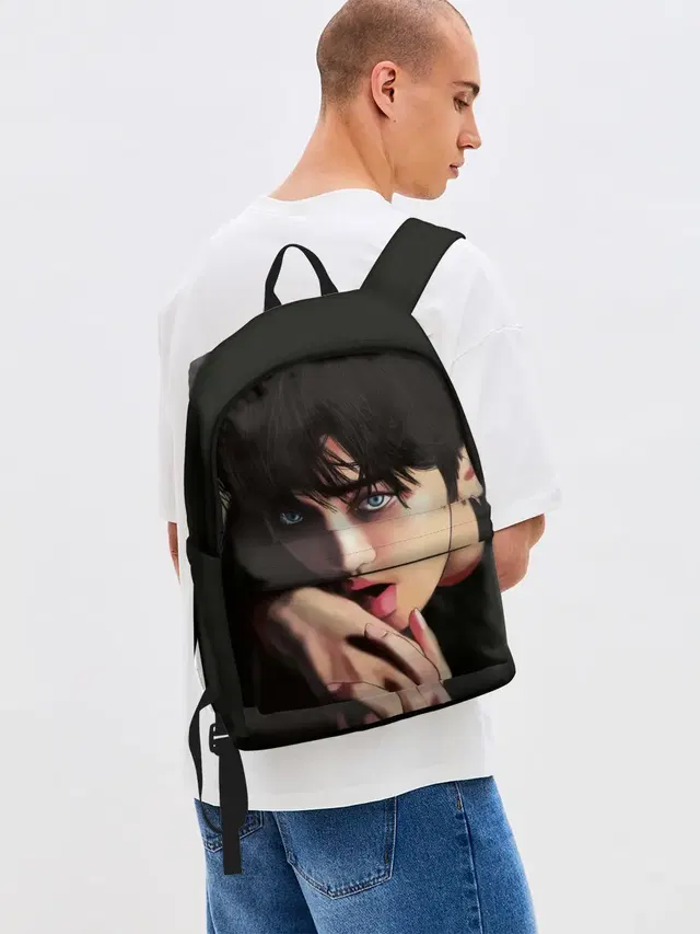 Джинсовый рюкзак с принтом «BTS»