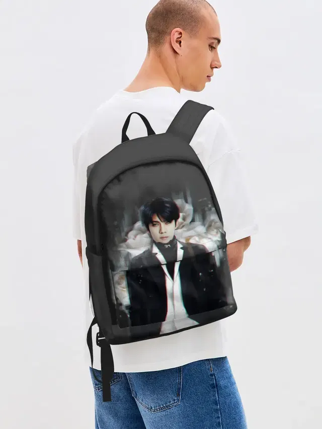 Джинсовый рюкзак с принтом «BTS»