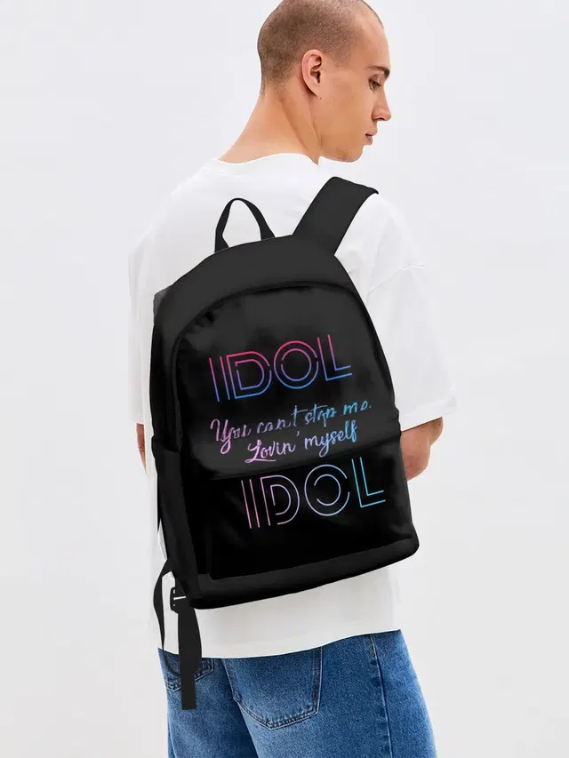 Джинсовый рюкзак с принтом «BTS»