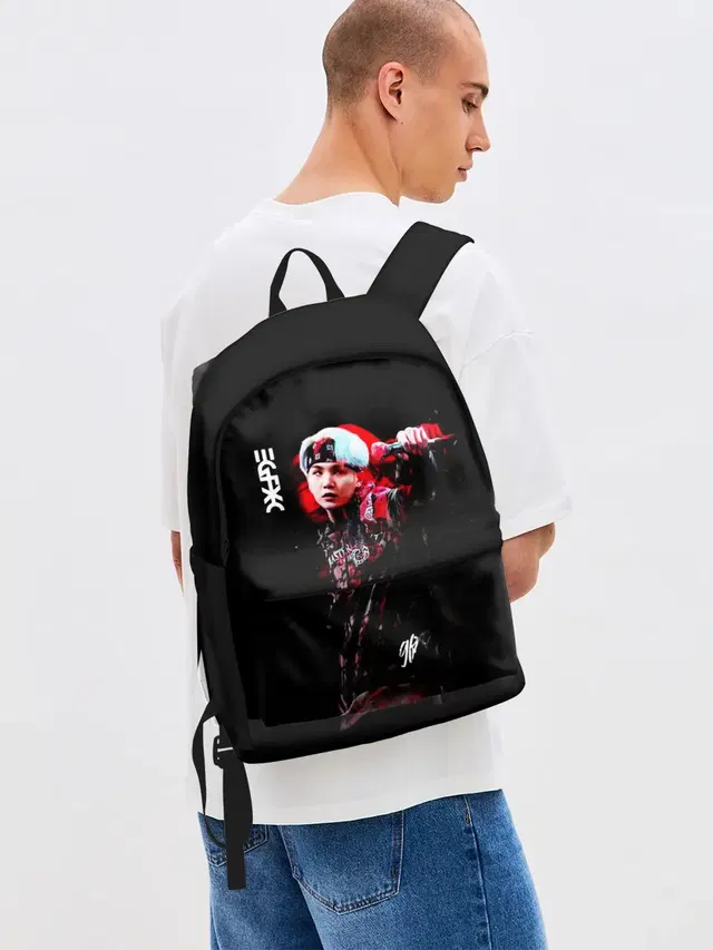 Джинсовый рюкзак с принтом «BTS»