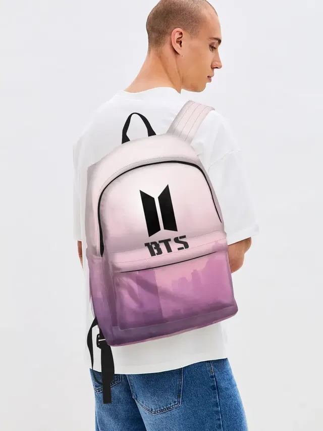 Джинсовый рюкзак с принтом «BTS»