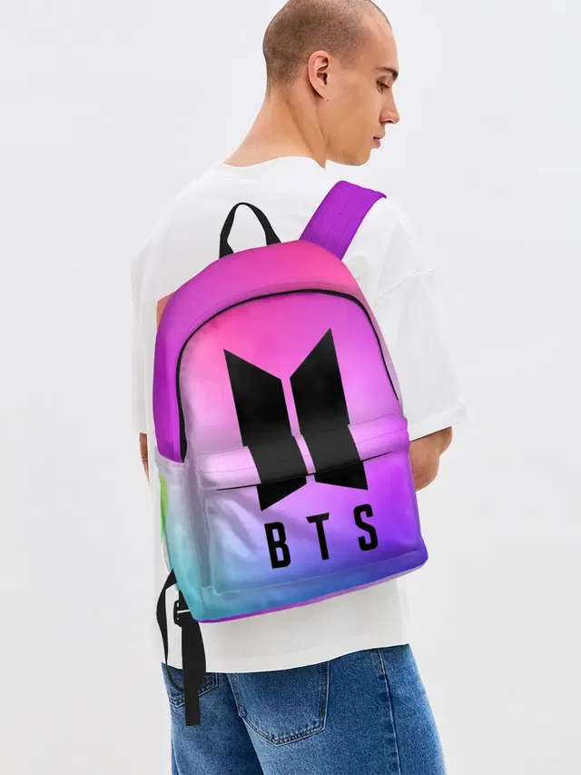 Джинсовый рюкзак с принтом «BTS»