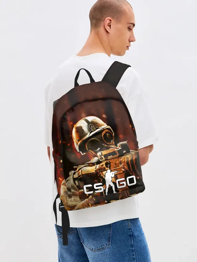 Джинсовый рюкзак с принтом «soldier — CS:GO»