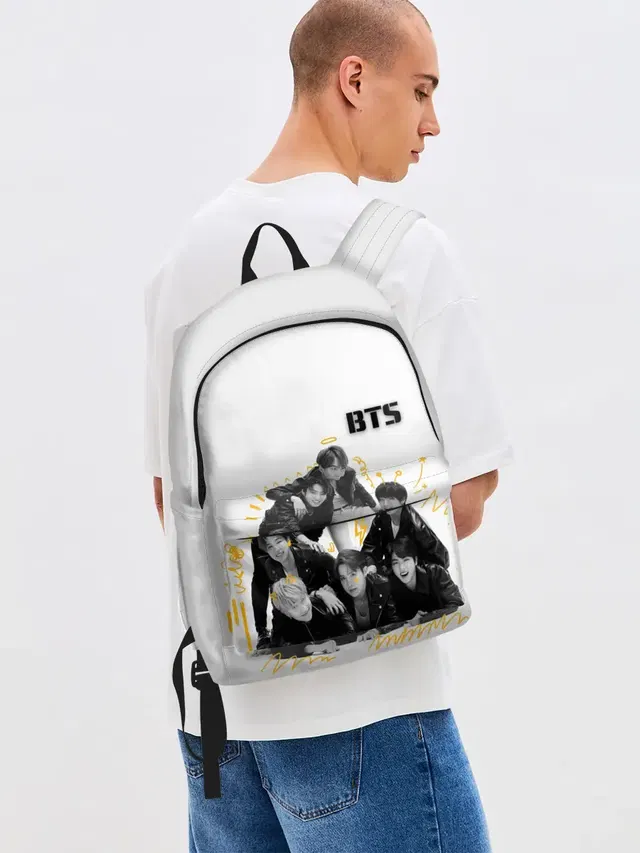 Джинсовый рюкзак с принтом «BTS»