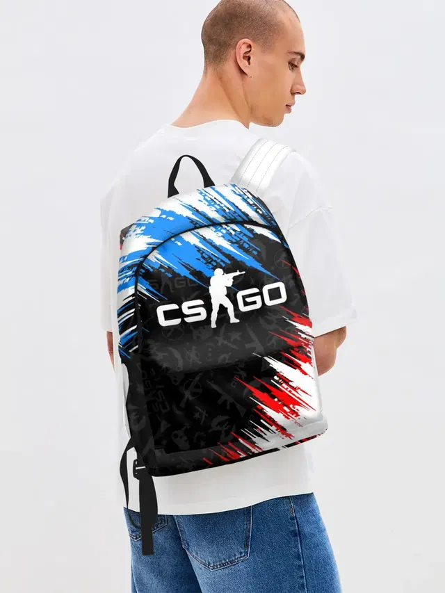 Джинсовый рюкзак с принтом «Counter-Strike — CS GO»