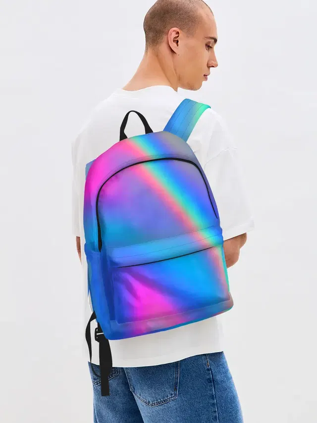 Джинсовый рюкзак с принтом «Holographic effect — GRADIENT»