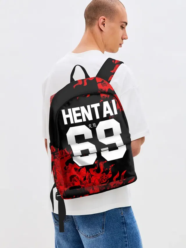 Джинсовый рюкзак с принтом «Hentai 02»