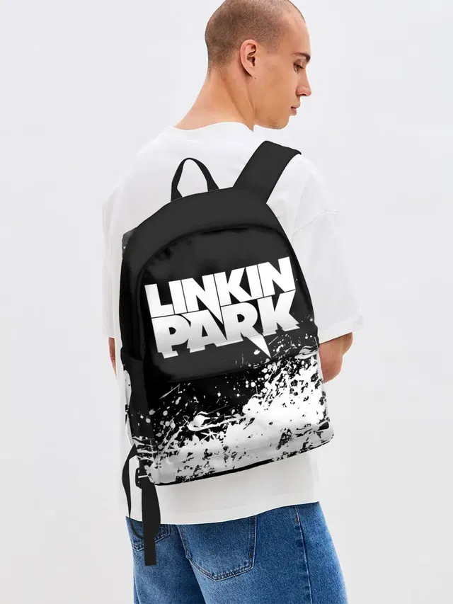 Джинсовый рюкзак с принтом «Linkin Park 4»