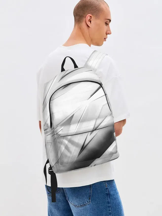 Джинсовый рюкзак с принтом «Геометрия — GEOMETRY STRIPES WHITE»
