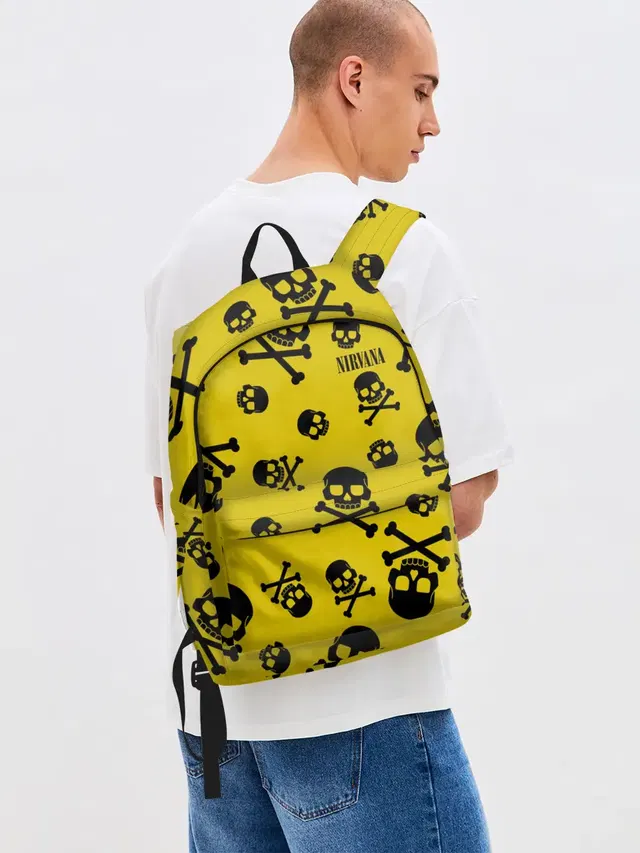 Джинсовый рюкзак с принтом «Skull and crossbones»
