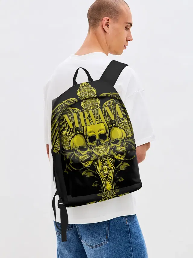 Джинсовый рюкзак с принтом «Skull»