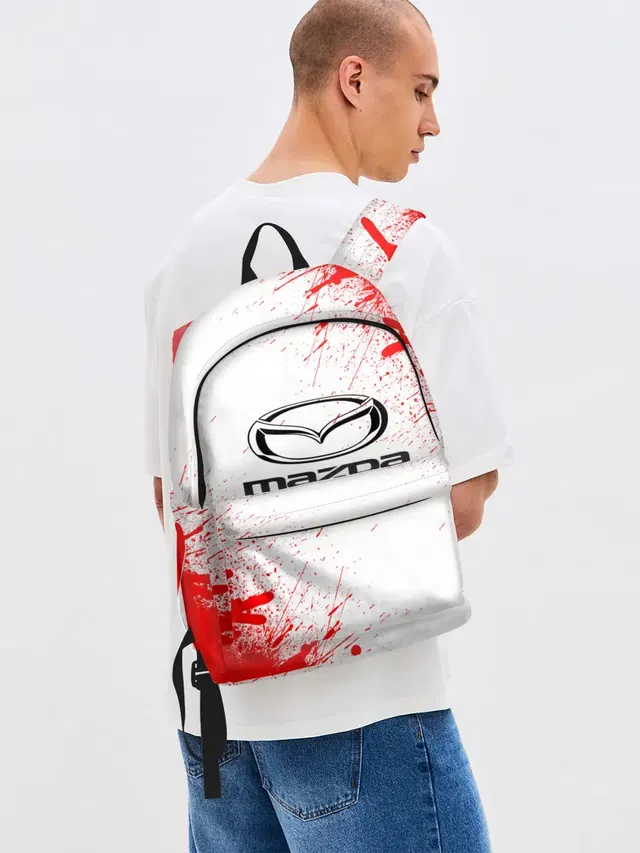 Джинсовый рюкзак с принтом «Car logo»