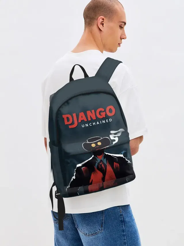 Джинсовый рюкзак с принтом «Джанго — Django»