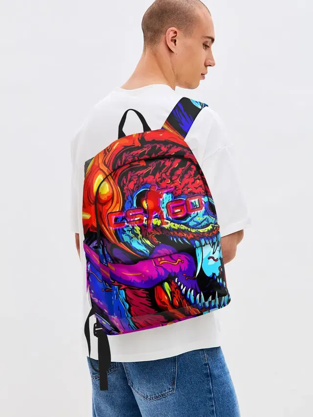 Джинсовый рюкзак с принтом «Hyper Beast CS GO»