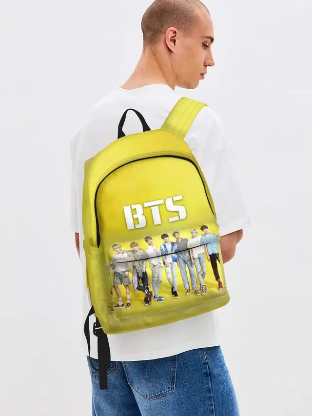 Джинсовый рюкзак с принтом «BTS»
