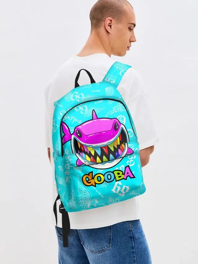 Джинсовый рюкзак с принтом «6Ix9Ine Gooba»