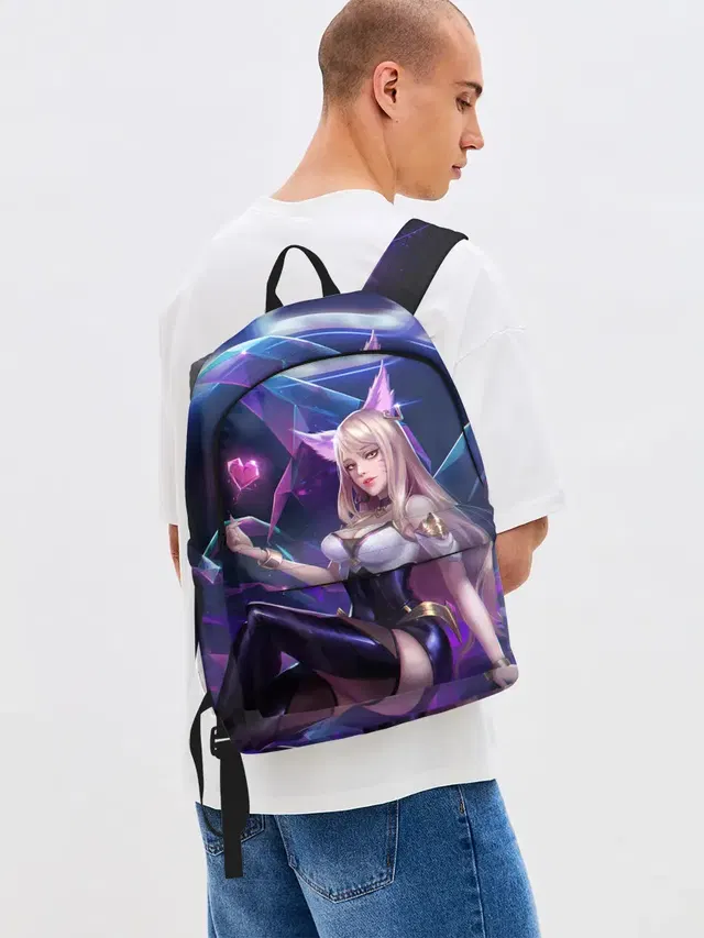 Джинсовый рюкзак с принтом «KDA League of legends»
