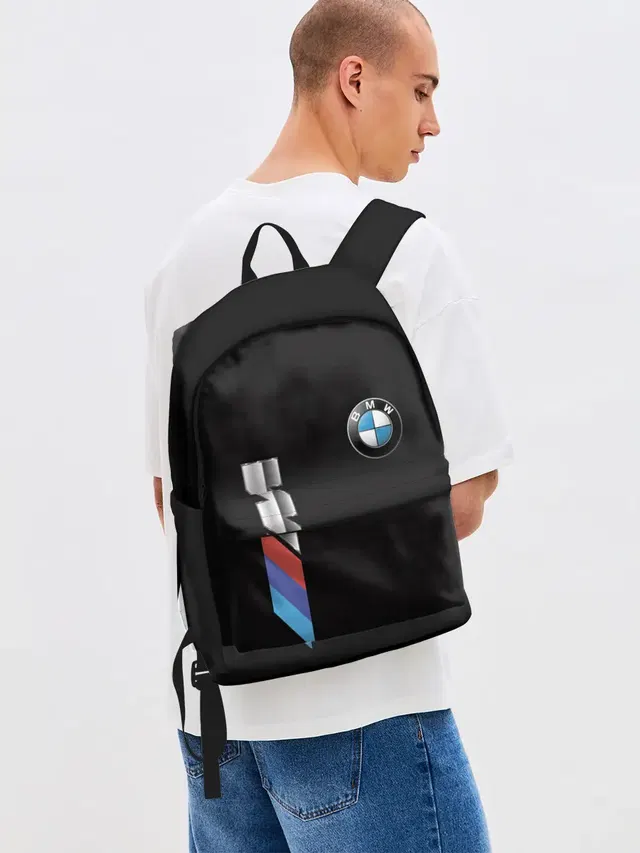 Джинсовый рюкзак с принтом «BMW»