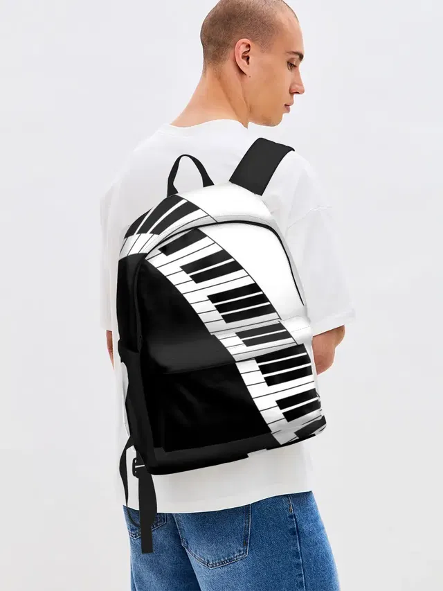Джинсовый рюкзак с принтом «Другие — Piano — Пианино»