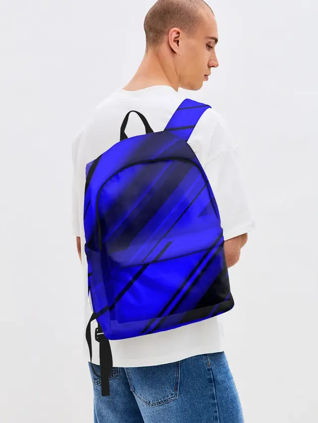 Джинсовый рюкзак с принтом «Blue and — Blue and Black»