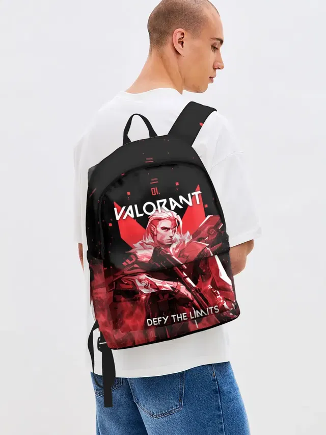 Джинсовый рюкзак с принтом «Valorant Sova»