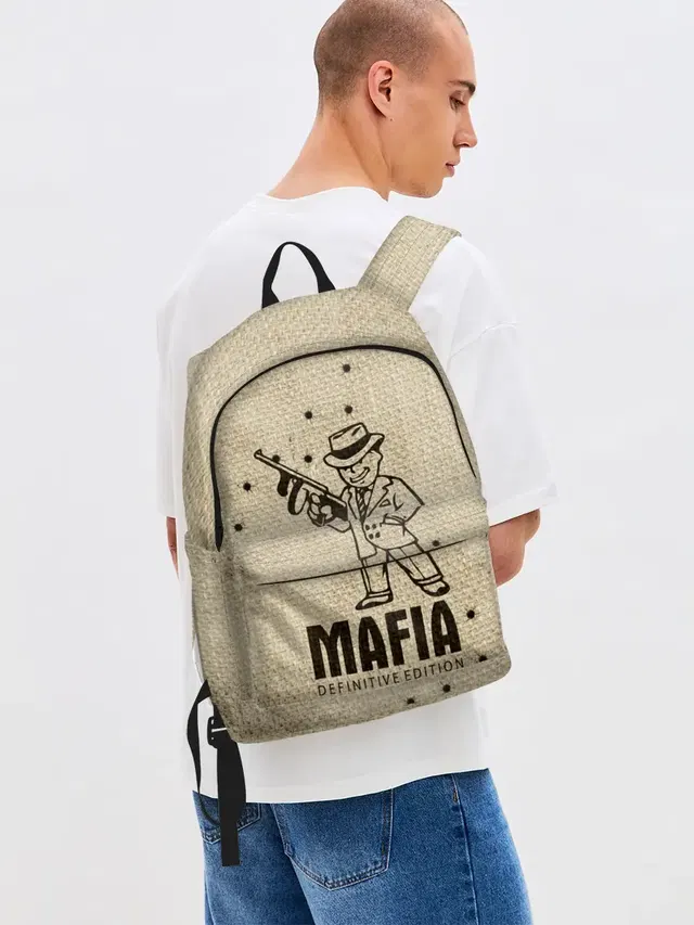 Джинсовый рюкзак с принтом «Mafia 2»