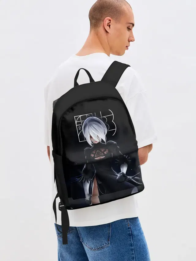 Джинсовый рюкзак с принтом «Nier — 2B»
