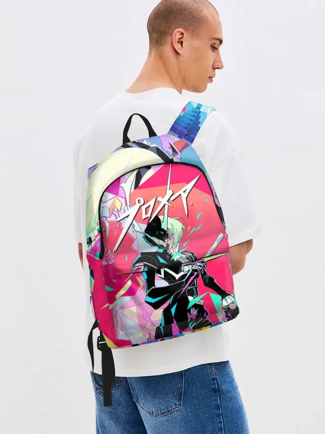 Джинсовый рюкзак с принтом «Промар — PROMARE»
