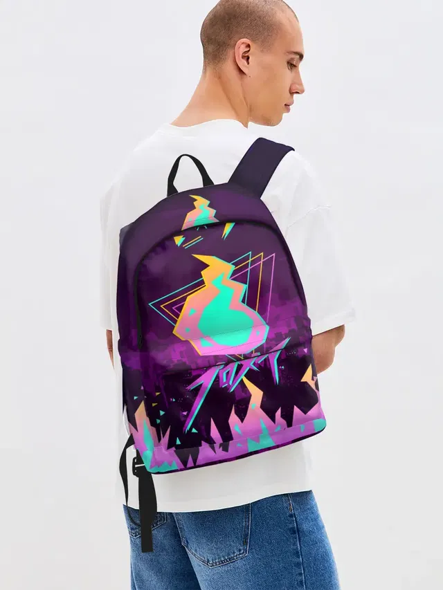 Джинсовый рюкзак с принтом «Промар — PROMARE»
