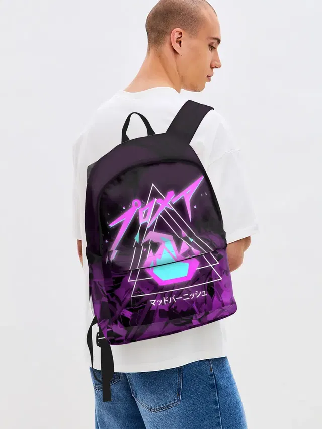 Джинсовый рюкзак с принтом «Промар — PROMARE»