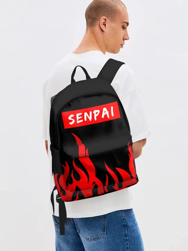 Джинсовый рюкзак с принтом «Fire»
