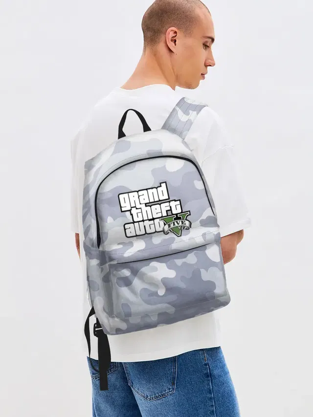 Джинсовый рюкзак с принтом «GTA — GTA 5»