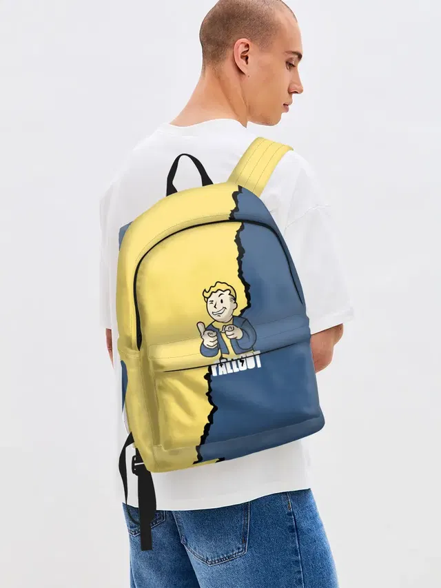 Джинсовый рюкзак с принтом «Fallout logo boy»