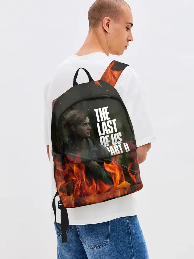 Джинсовый рюкзак с принтом «Fire — THE LAST OF US 2»