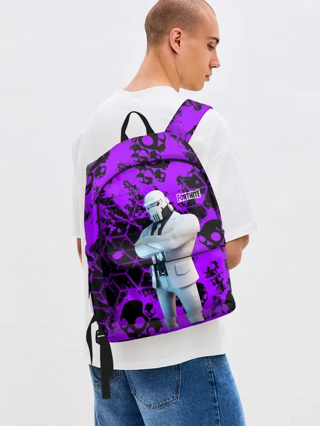 Джинсовый рюкзак с принтом «Fortnite Skull — Skull»