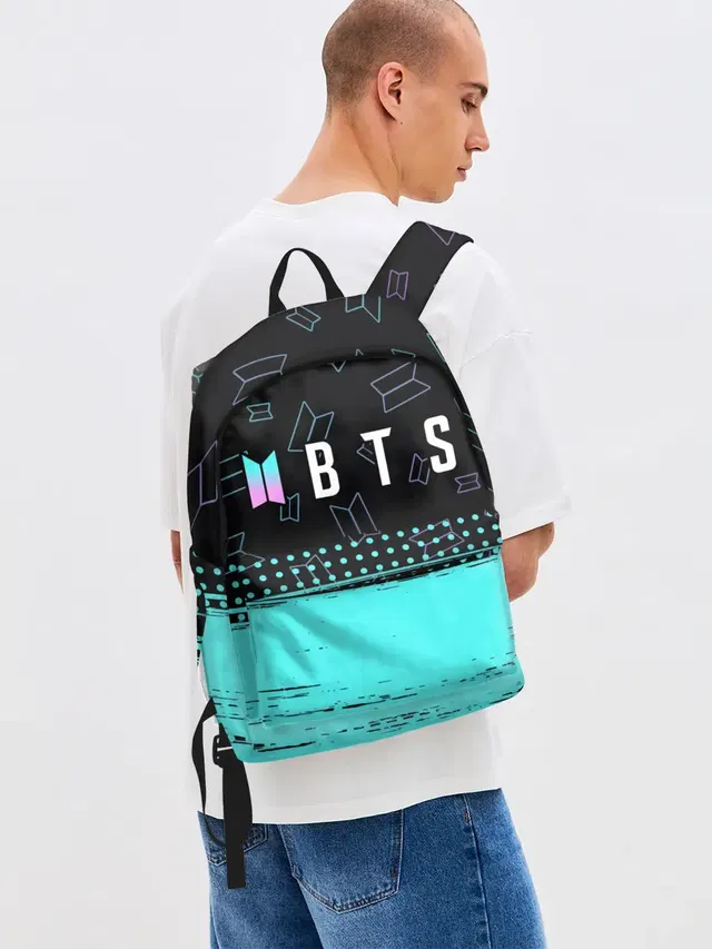 Джинсовый рюкзак с принтом «BTS»