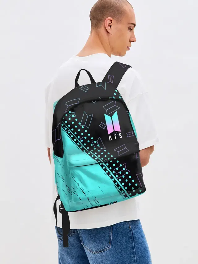 Джинсовый рюкзак с принтом «BTS»