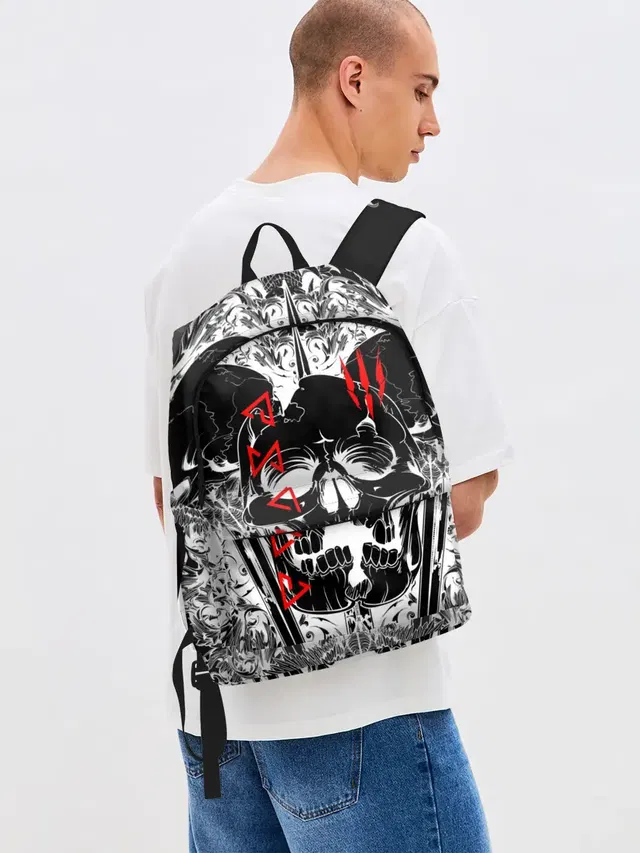 Джинсовый рюкзак с принтом «Skull»