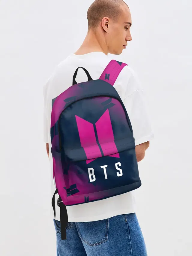 Джинсовый рюкзак с принтом «BTS»