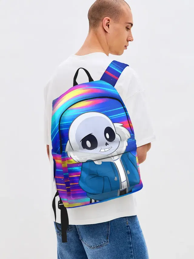 Джинсовый рюкзак с принтом «Sans undertale Санс»
