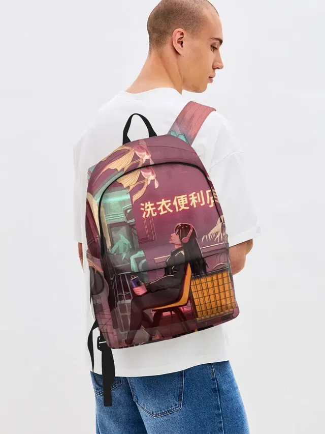 Джинсовый рюкзак с принтом «Vaporwave — Стирка»